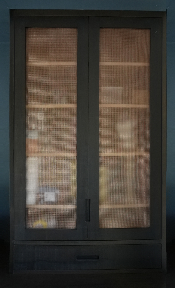 Petaluma ADU Cabinet Detail with Copper Mesh
