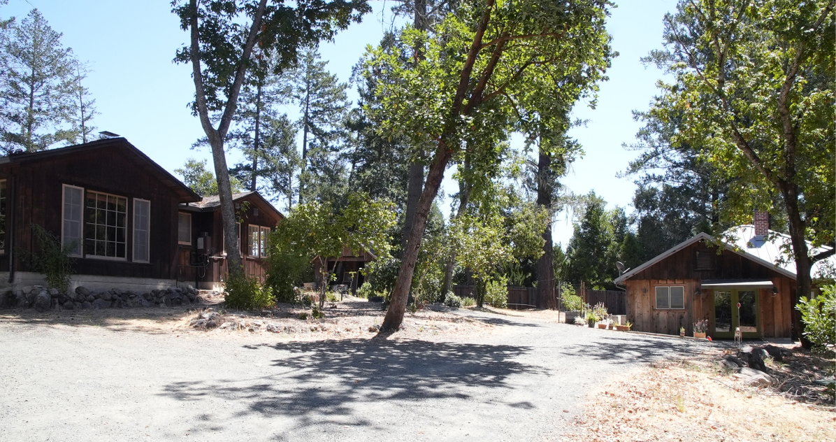 Calistoga Family Compound Existing Cabins that were Renovated, Exterior with Trees
