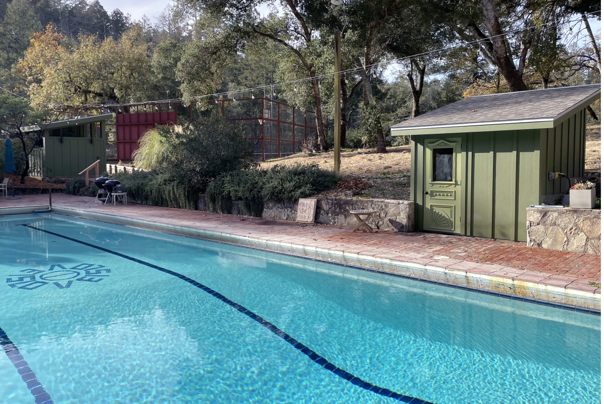 Calistoga Family Compound Swimming Pool and Poolhouse